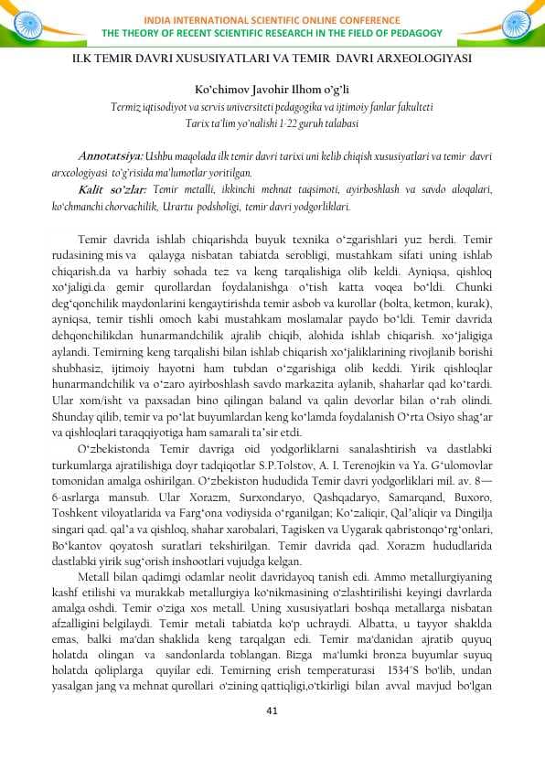 ILK TEMIR DAVRI IJTIMOIY-IQTISODIY MUNOSABATLARI 23
