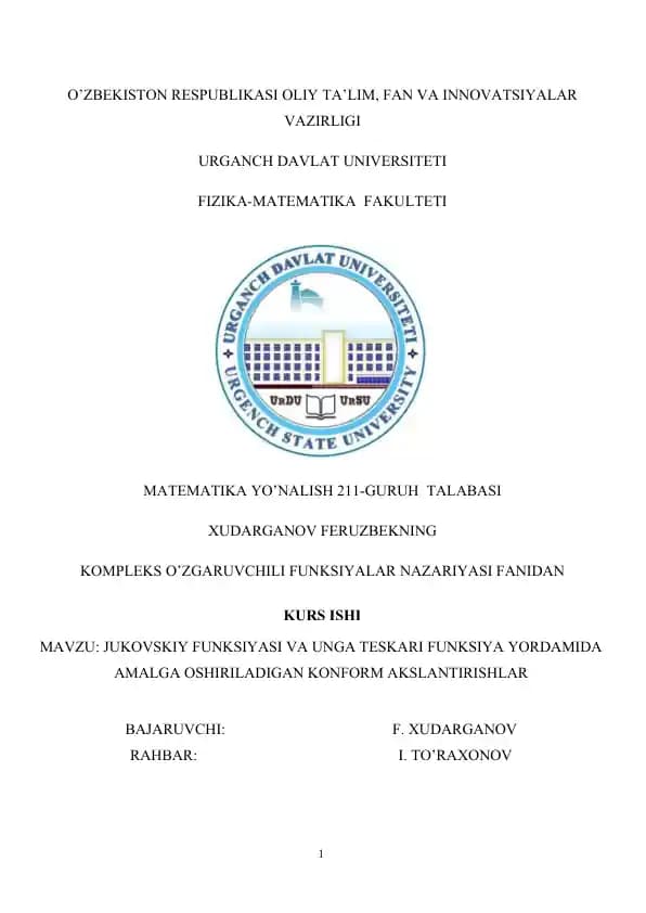 Ko'mpleks tekislikda chiziqlar va sohalar