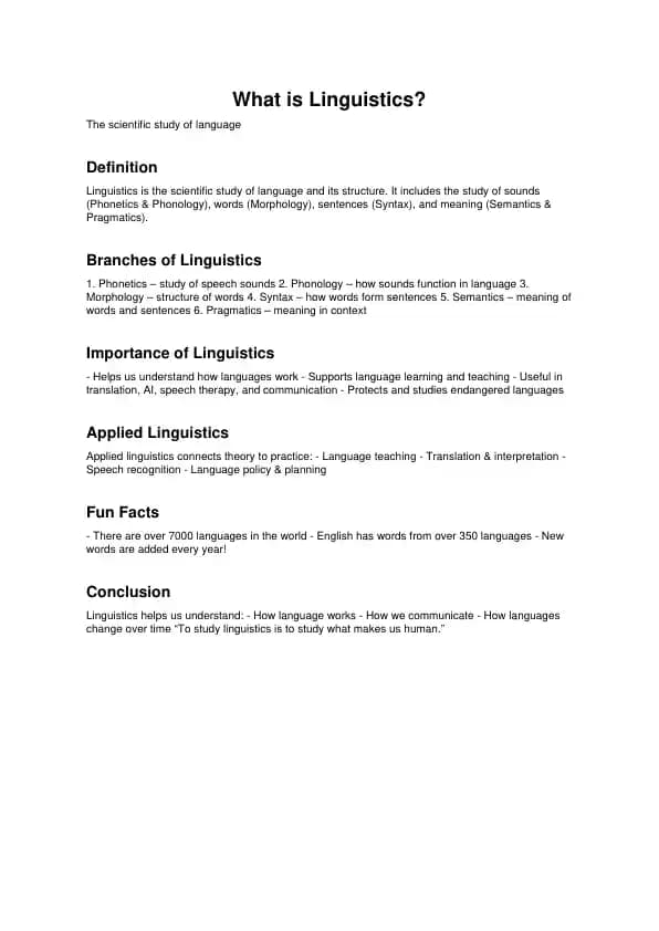 Linguistics