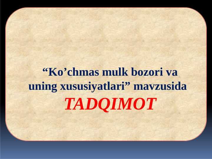 Ko'chmas mulk bozori