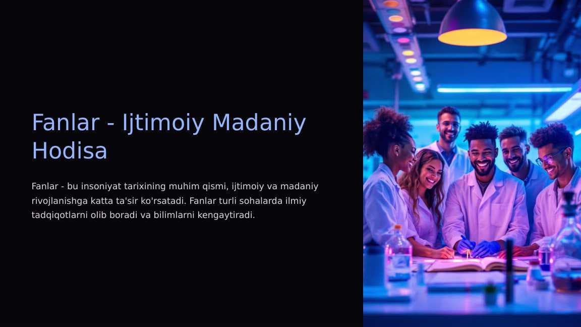 Fanlar - Ijtimoiy Madaniy Hodisa