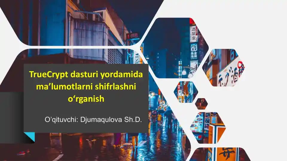 TrueCrypt dasturi yordamida ma’lumotlarni shifrlash