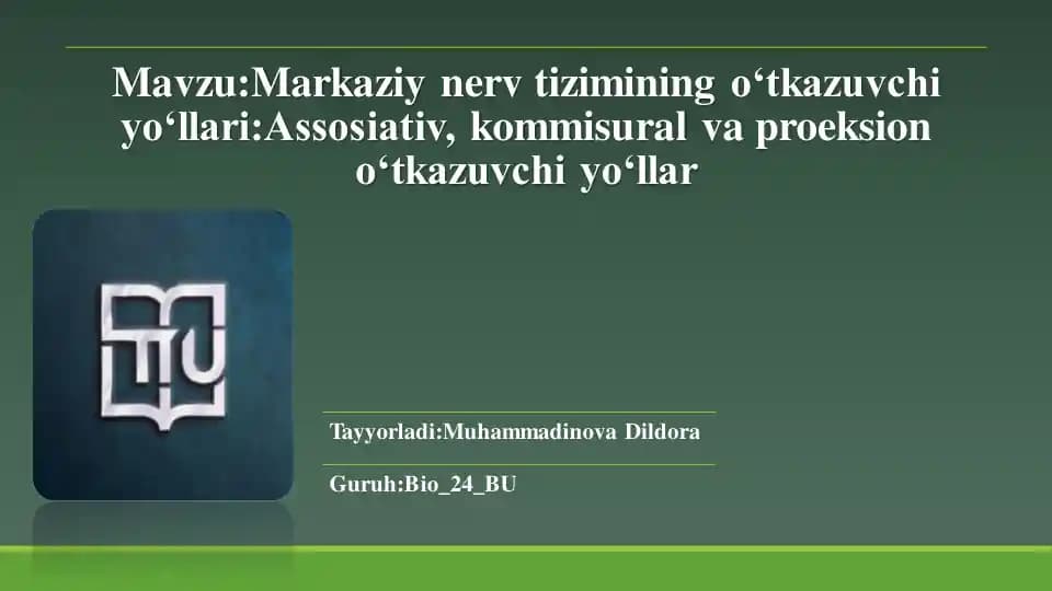 Markaziy nerv tizimining oʻtkazuvchi yoʻllari