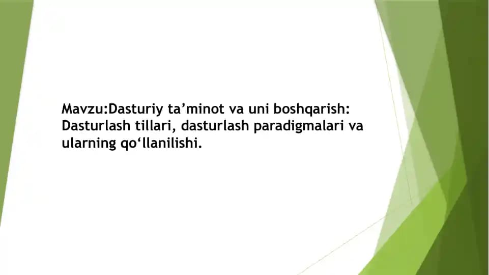 Dasturiy ta'minot
