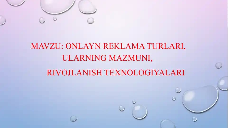 Onlayn reklama turlari