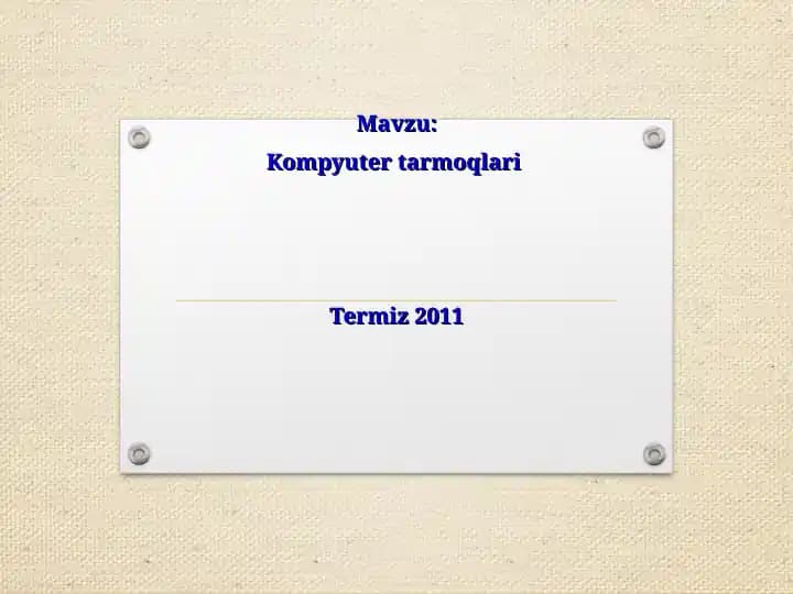 Kompyuter tarmoqlari