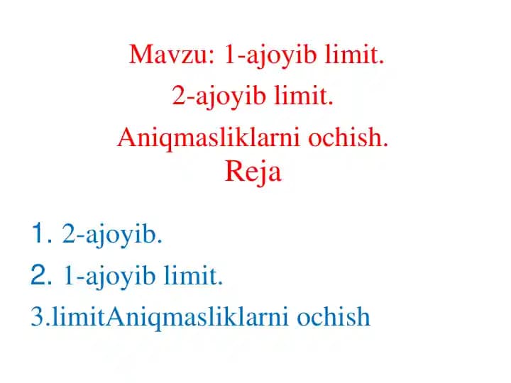 Ajoyib limitlar