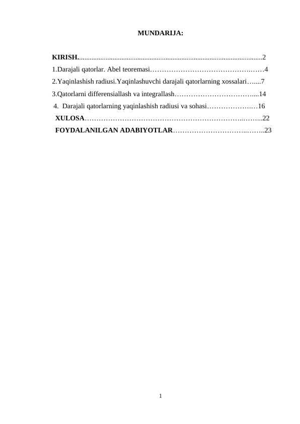 Darajali qatorlar