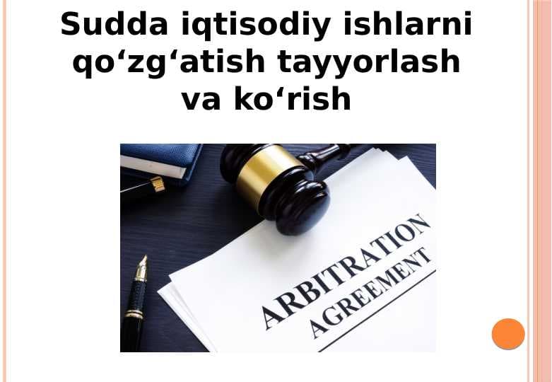 Sudda iqtisodiy ishlarni qoʻzgʻatish tayyorlash va koʻrish 24