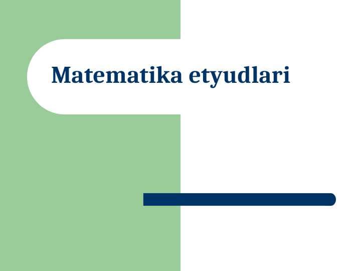 Matematika etyudlari