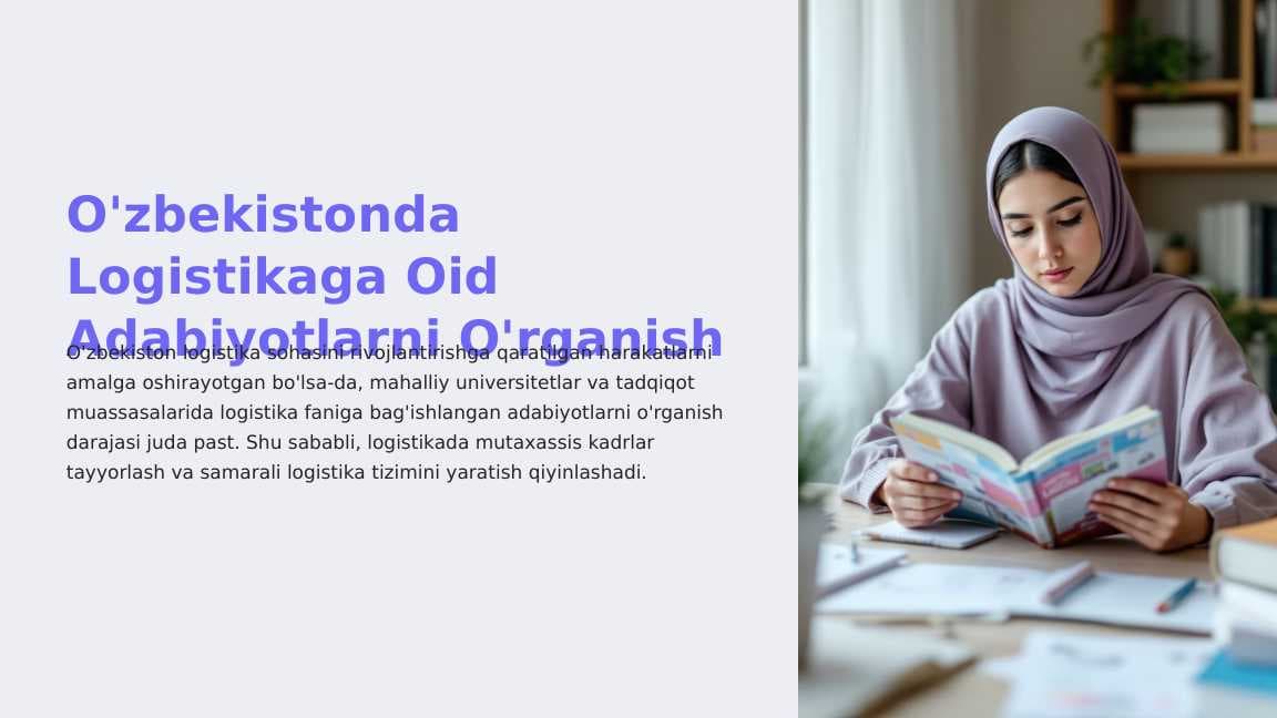 O'zbekistonda Logistikaga Oid Adabiyotlarni O'rganish
