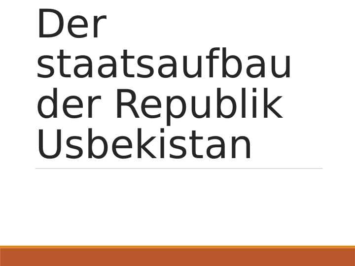 Der staatsaufbau der Republik Usbekistan