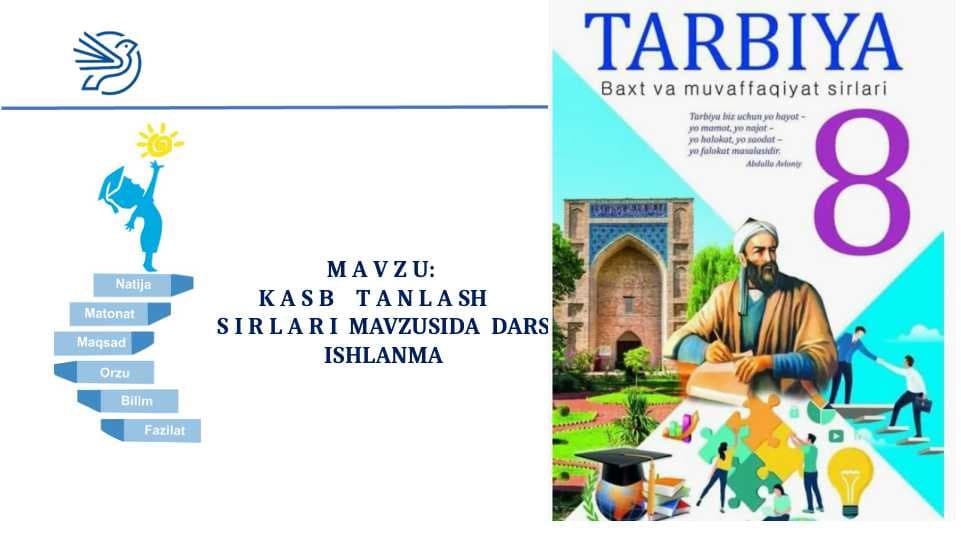 Tarbiya fanidan Kasb tanlash sirlari mavzusida ochiq dars ishlanma
