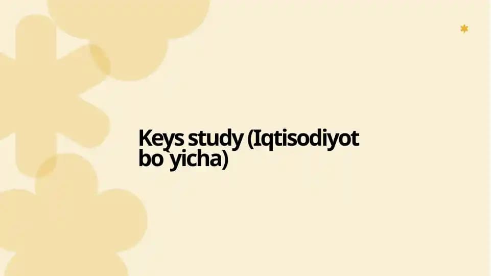 Keys study (Iqtisodiyot bo`yicha)