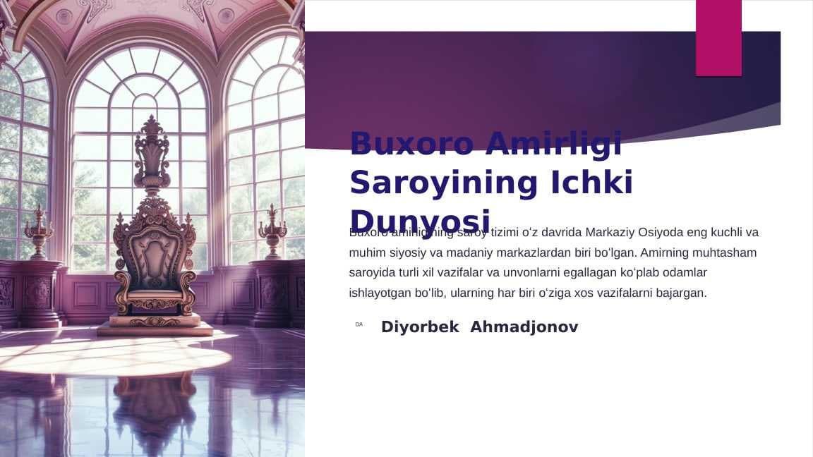 Buxoro amirligida saroy unvonlari