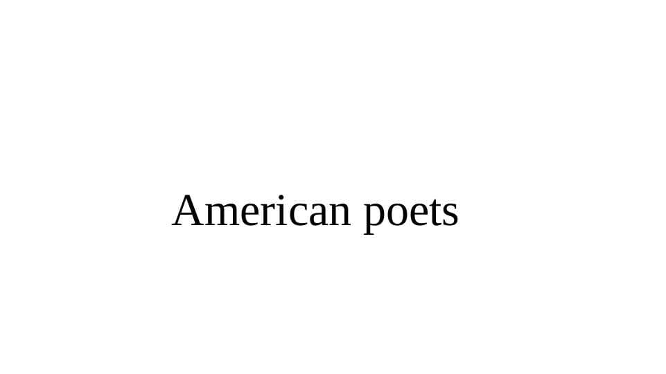 American poets