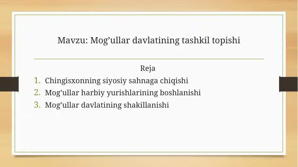 Mog’ullar davlating tashkil topishi
