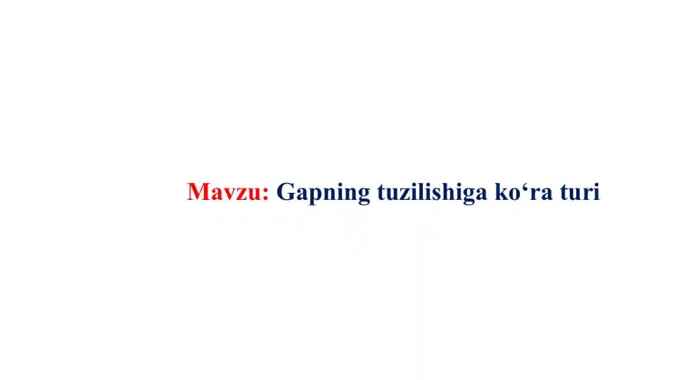 Gapning tuzilishi va ko‘raturi
