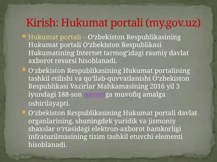 O‘zbekiston Respublikasining Hukumat portali