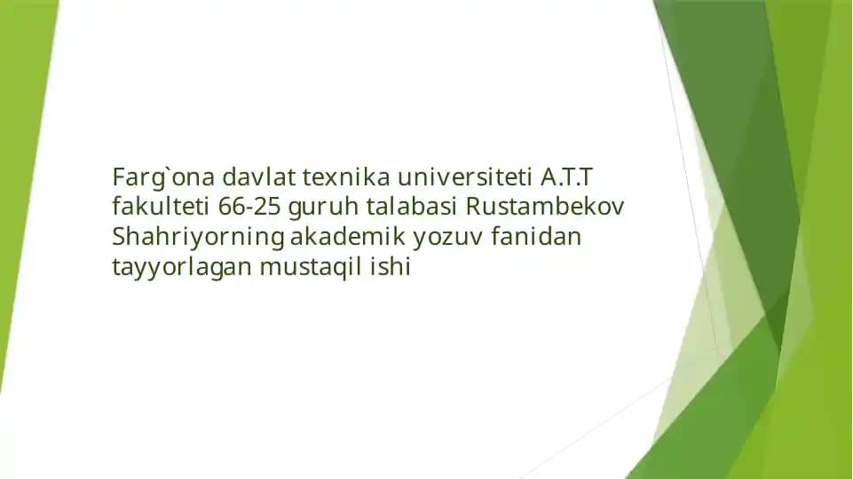 Notiqlik Sanati boyicha taqdimot