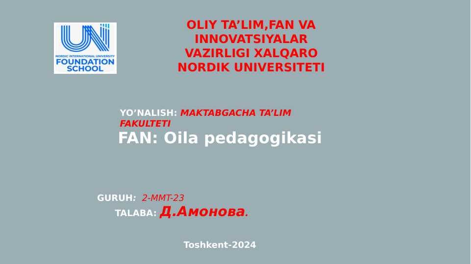 Oilada huquqiy ma’daniyatni tarbiyalash
