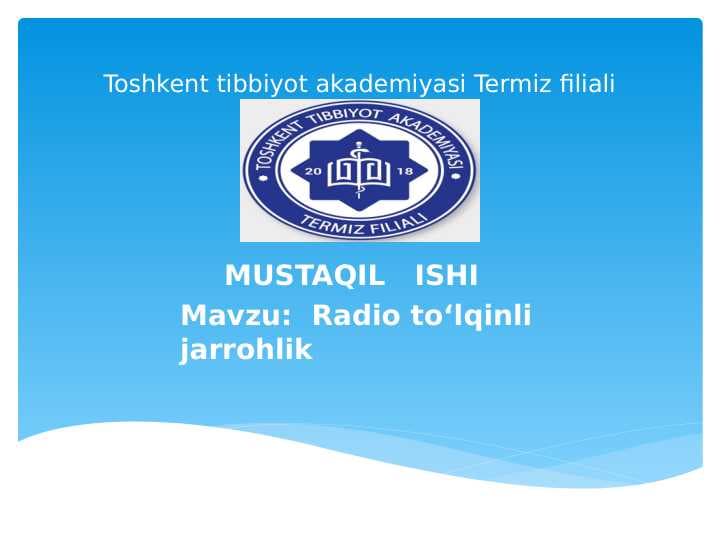 Radio to‘lqinli jarrohlik