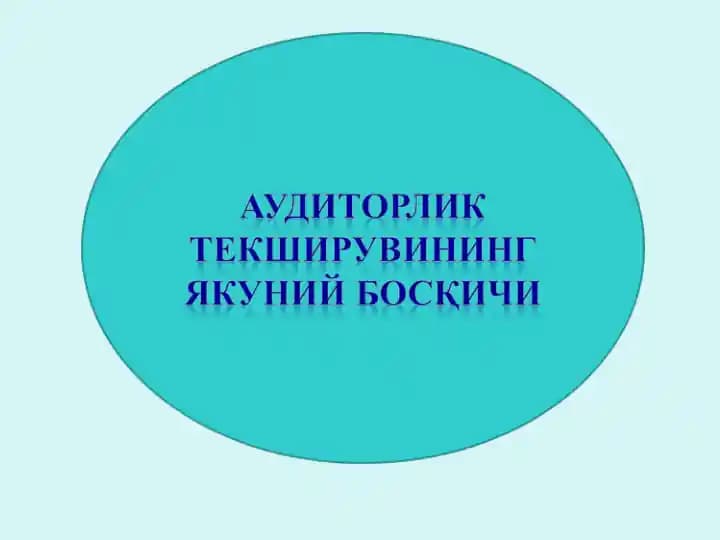 Auditorlik tekshiruvlar