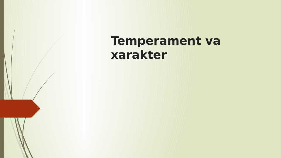 Temperament va xarakter