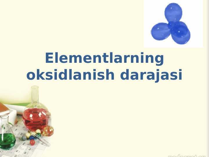 Elementlarning oksidlanish darajasi