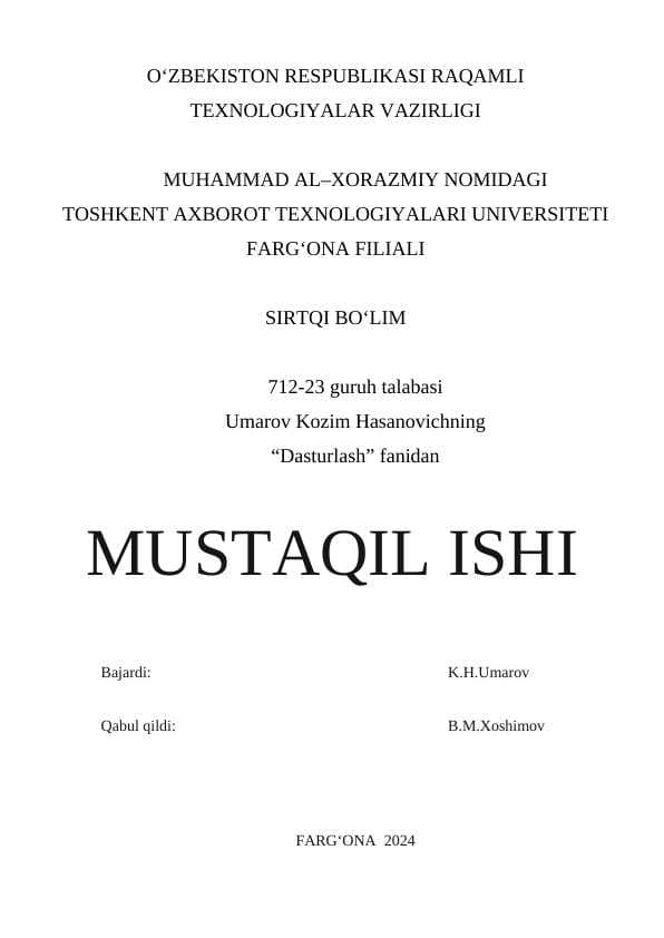Vektorlarni tashkil etish ( dasturlash )