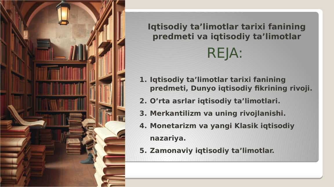 Iqtisodiy ta’limotlar tarixi fanining predmeti va iqtisodiy ta’limotlar