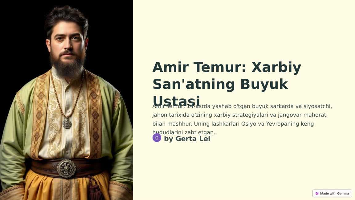 Amir Temur xarbiy san'ati