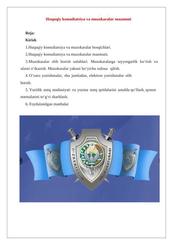 Huquqiy konsultatsiya va muzokaralar mazmuni 24