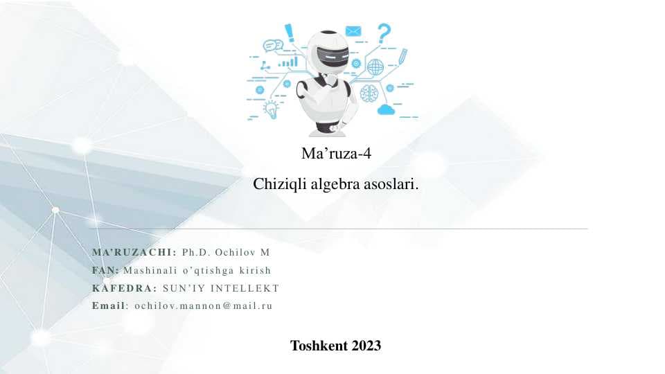 Chiziqli algebra asoslari