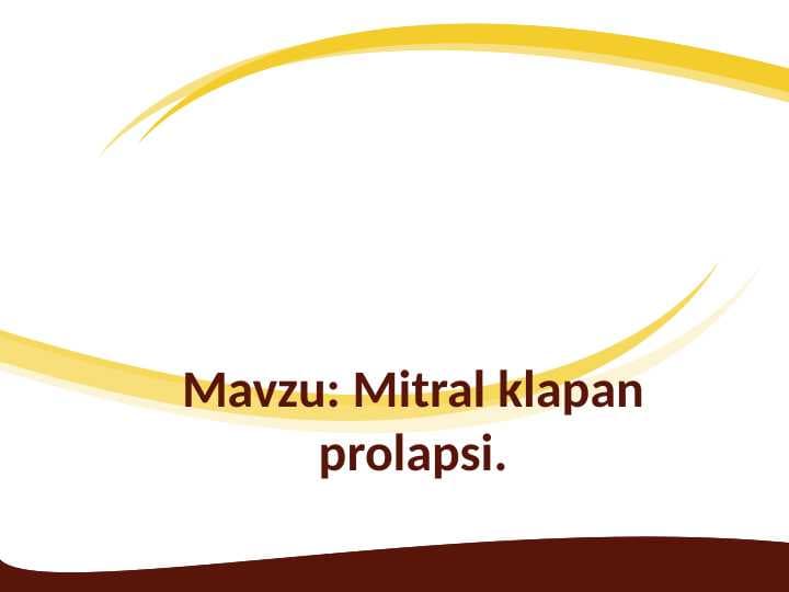 Mitral klapan prolapsi