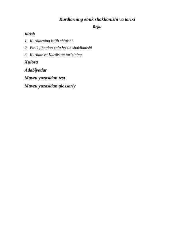 Kurdlarning etnik shakllanishi va tarixi