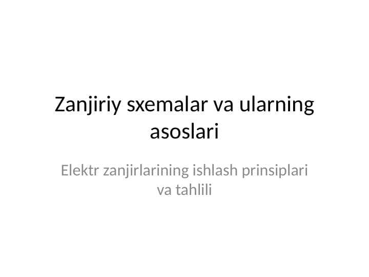Zanjiriy Sxemalar