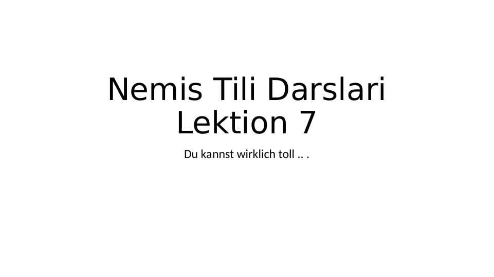 nemis tili 7-dars