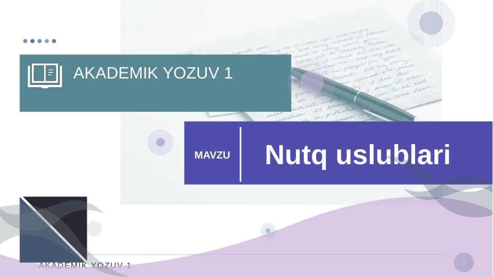 NUTQ USLUBLARI.