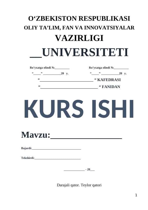 Darajali qator. Teylor qatori