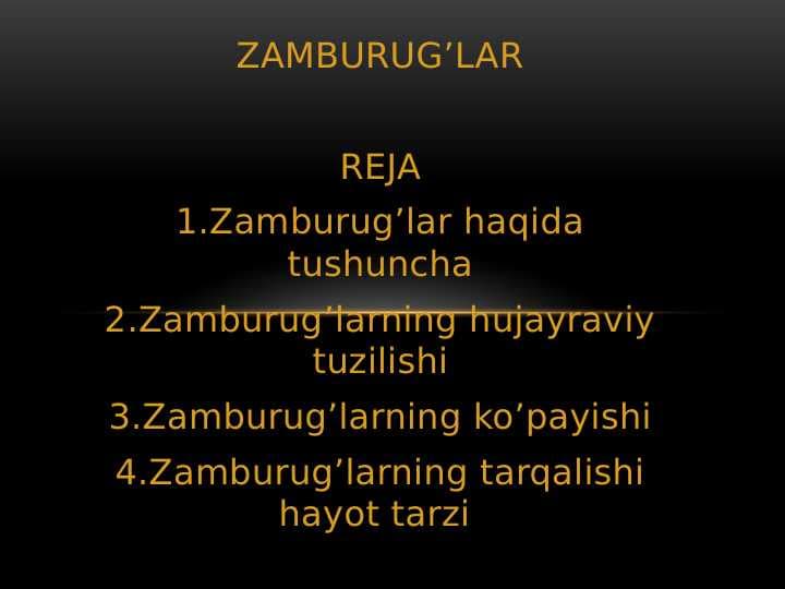 ZAMBURUG’LAR