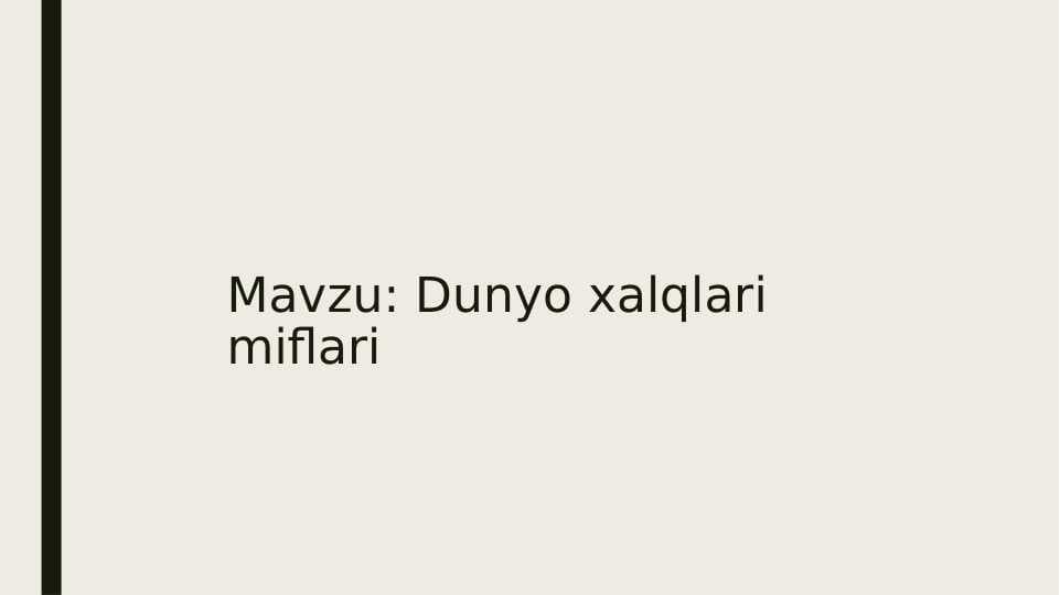 Dunyo xalqlari miflari