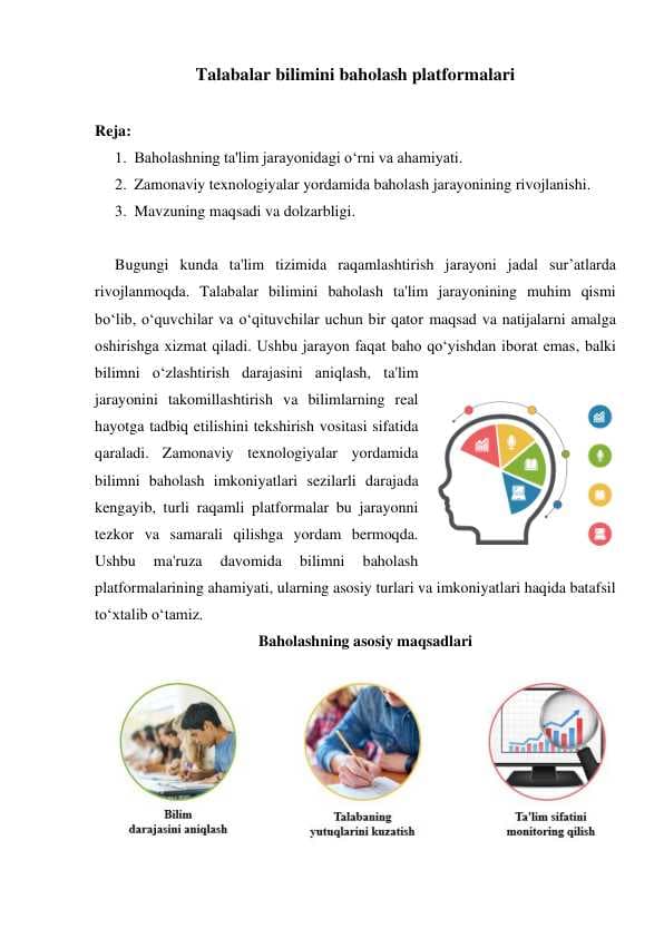 Talabalar bilimini baholash platformalari