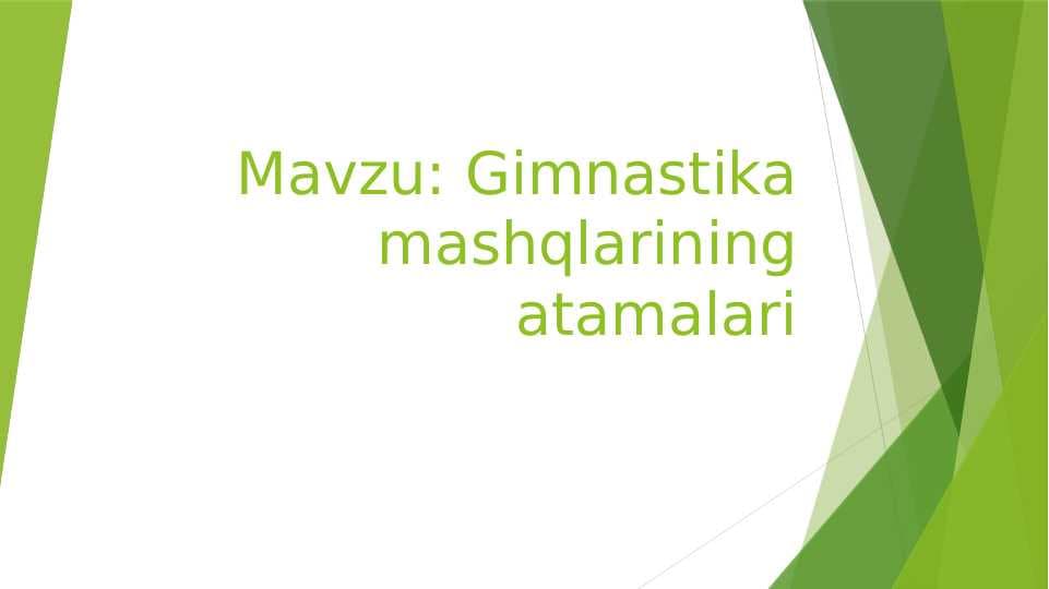 Gimnastika mashqlarining atamalari
