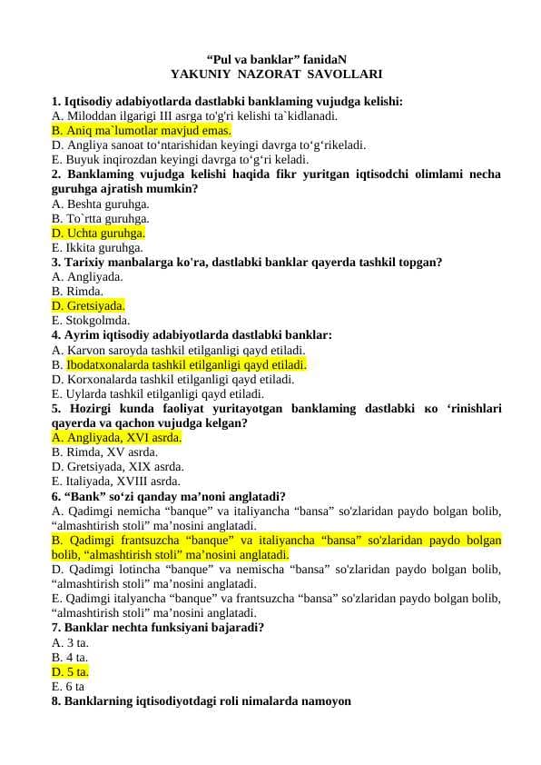 pul va banklar yakuniy nazorat nnnnnnbbbb... .docx Yuklandi 28 KB