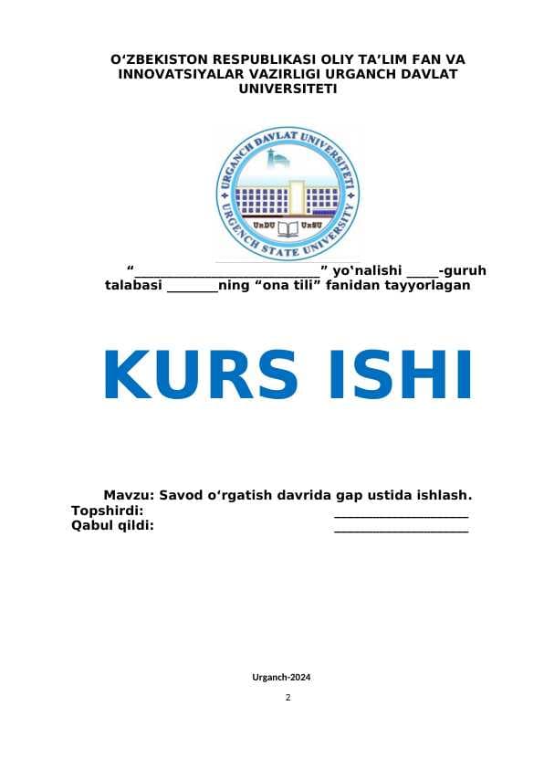 Savod oʻrgatish davrida gap ustida ishlash