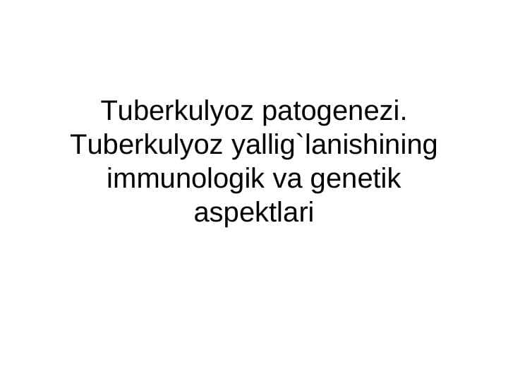 Tuberkulyoz patogenezi