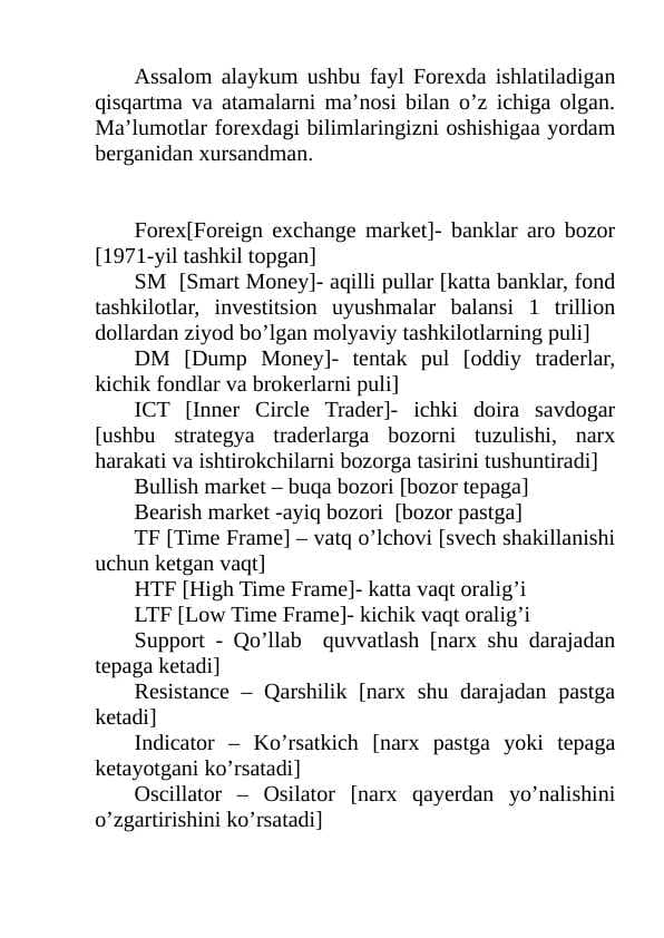 FOREX atamalar manosi
