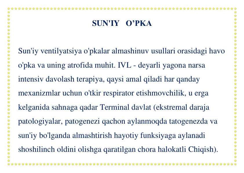 suniy o'pka