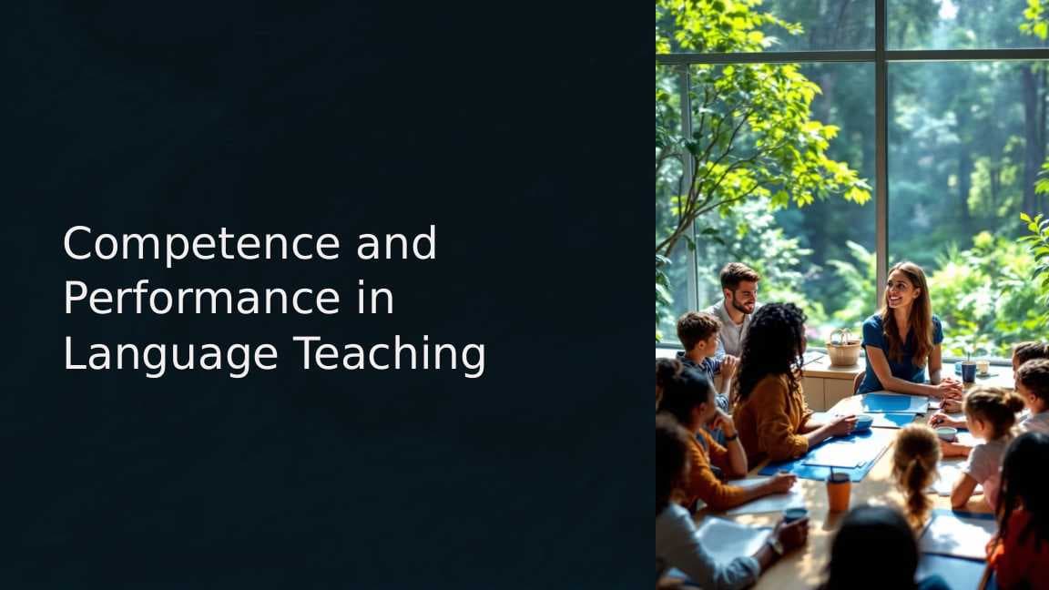 Competense and performance in Language Teaching